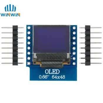 0,66-дюймовый OLED-дисплей LED LCD Dispaly Shield Совместим с WEMOS D1 MINI ESP32 64X48 0,66-дюймовый Дисплей 0,66 