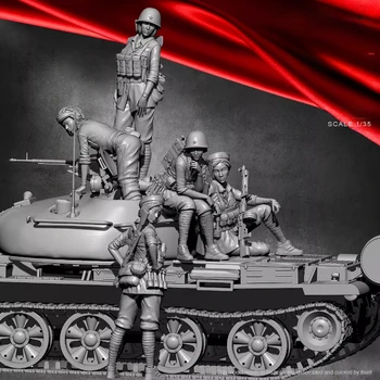 1/35 Женщины-солдаты на войне во Вьетнаме Миниатюры из 5 человек, фигурки из смолы GK в разобранном виде и неокрашенные, набор моделей Diy, игрушки