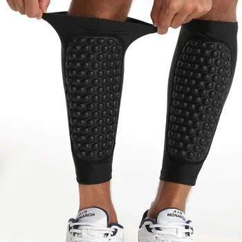 1 пара спортивных наколенников Футбольные щитки Футбольные носки с пеной, компрессионные накладки для икр, Защитное снаряжение для икр Футбольное снаряжение