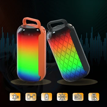 2024 Новый Портативный Динамик Bluetooth Беспроводной Громкоговоритель Автомобильный Кемпинг Музыкальный Плеер Открытый RGB LED Свет Принимает TWS FM Большой Размер