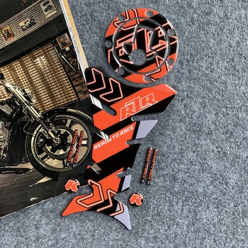 3D Светоотражающая эмблема ADESIVI из смолы, защитная накладка на бак, Защитная наклейка + наклейка на крышку для KTM Duke 125 Ready To Race