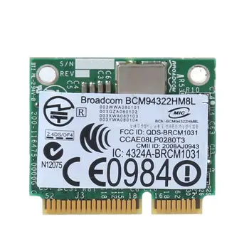 BCM94322HM8L BCM94322 Двухдиапазонный 300 Мбитс 802.11a b DW1510 Мини PCIE WiFi Адаптер Беспроводной Карты для OS Dropship