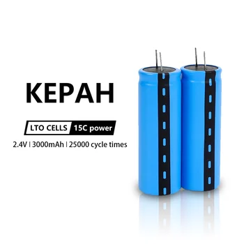 KEPAH 2.4V 3000mAh, LTO 23680, 15C, низкая температура, Аккумуляторная батарея из титаната лития, 25000 циклов