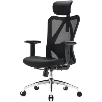 SIHOO M18 Эргономичное офисное кресло для крупных и рослых людей, Регулируемый подголовник с 2D подлокотником, Поясничная поддержка