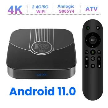 Transpeed ATV Android 11 TV Box Amlogic S905Y4 С Голосовым Помощником TV Apps BT5.0 Двойной 100M WiFi Поддержкой 4K 3D телеприставки