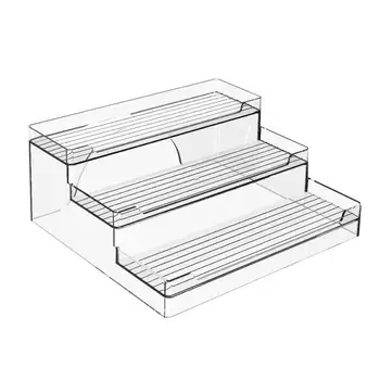 Акриловые стойки для витрины Акриловая подставка для витрины 3-х уровневый стеллаж для специй Многослойный дизайн Идеально подходит для торгового центра и супермаркета