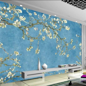 бейбехан Пользовательские обои 3d фреска Европейская синяя картина маслом цветок магнолии фон стены гостиной спальни 3d обои