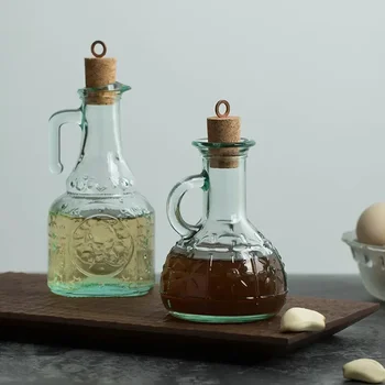 Бытовая бутылка для масла в европейском стиле, стеклянная бутылка для кухни, бутылка для соевого соуса и уксуса большой емкости, бытовой суб-розлив