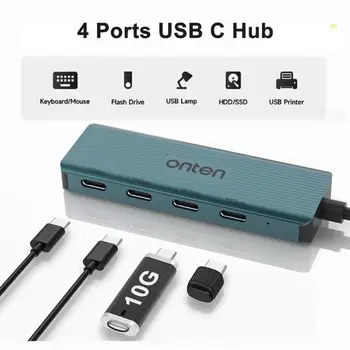 Высокоскоростной USB C концентратор 4 в 1 многопортовый адаптер Type C для передачи данных 10 Гбит/с 4-портовый USB C 3.1 разветвитель Не поддерживает доставку зарядки