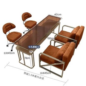 Дизайнерский стол для маникюра в салоне профессионального протезирования, Маникюрный стол с изголовьем Mesa Manicura Beauty Furniture LJ50MT