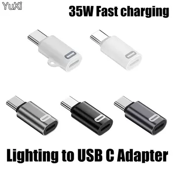 Для Lightning Female-Type C USB-Адаптер PD 35 Вт iOS Кабель Для Быстрой Зарядки iPhone 15 14 Pro Max iPad mini Air USB-C