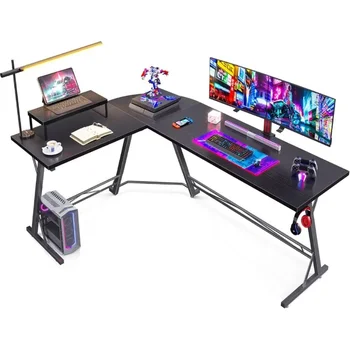 Игровой стол L-образный компьютерный стол, угловой стол для домашнего офиса с подставкой для монитора 66 