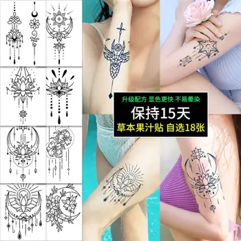 Имитация ложной татуировки Геометрические татуировки Наклейка с растительным соком Геометрическая наклейка с татуировками Gardenia Blue Show Tattoos Наклейка