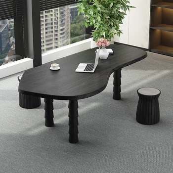 Компьютерный стол особой формы из массива скандинавского дерева, дизайнерский стол для дома, стол для творчества, простой стол для переговоров