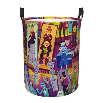 Корзина для белья в стиле ретро Mansion Collage, складная корзина для одежды с привидениями на Хэллоуин, корзина для детских игрушек, сумка для хранения детских игрушек