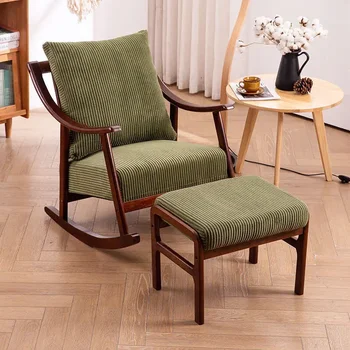 Кресло-качалка из каучукового дерева, кресло-диван для ленивого человека, балкон гостиной из массива дерева, кресло для отдыха дома, офисное кресло для отдыха