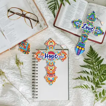 Крестообразная алмазная закладка, набор сверкающих алмазных закладок для рисования с подвеской в форме для разметки домашней школьной страницы Diy