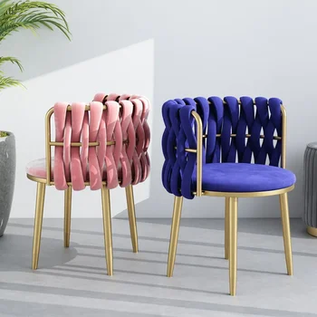 Легкое роскошное кресло для макияжа скандинавская мебель повседневный дизайн спинки обеденный гарнитур модное фланелевое сиденье односпальный диван в гостиной