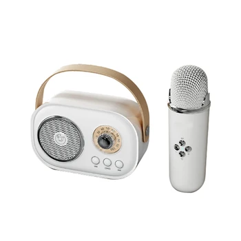 Мини Беспроводное аудио Bluetooth Домашнее Пение Караоке Встроенный Микрофон Динамик Стерео Домашний комплект KTV