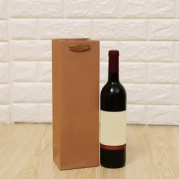 Многоразовая винная сумочка из утолщенной крафт-бумаги, винные пакеты из прочной стильной упаковки для шампанского, пива, напитков, подарков, Держатель для вина