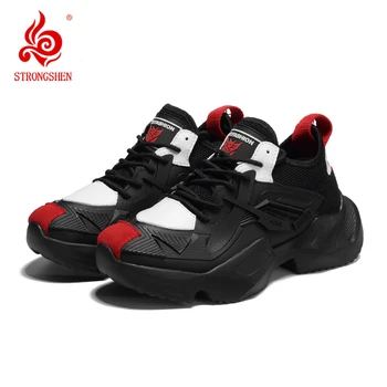 Мужские кроссовки STRONGSHEN, дышащие кроссовки, модная спортивная обувь для бега, легкая повседневная обувь, Размер 46, Zapatillas Hombre