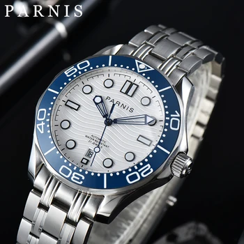 Мужские наручные часы Parnis 42 мм, новое поступление Miyota8215, автоматические механические часы с синим безелем