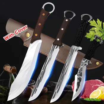 Мясницкий нож ручной работы для обвалки овощей, Мясорубка, кухонные ножи для мяса, лезвие ручной ковки, Ножи шеф-повара, инструменты для приготовления пищи