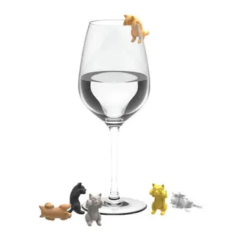набор Распознаватель бокалов для вина для Котенка, Портативные Подвесные Маркеры для бокалов для вина 