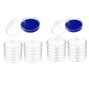 Набор стеклянных чашек Петри, боросиликатные лабораторные пластины, прозрачные пластины для культивирования тканей с крышкой (10 шт.)