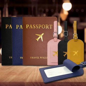 Обложка для паспорта из искусственной кожи, удостоверение личности, Кредитная карта, держатель для паспорта, Пакет, кошелек, Сумки, Женский багаж, Бирки для именных карточек
