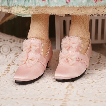 Обувь для куклы BJD подходит для милой куклы 1/4 размера на высоких каблуках, универсальная атласная маленькая кожаная обувь для куклы BJD, аксессуары для куклы 1/4 размера