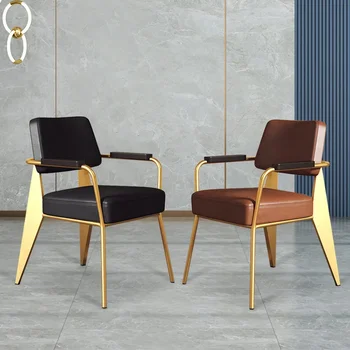 Офисные стулья Nordic, Роскошное кресло для отдыха, Современный минималистичный дизайнерский стул из кованого железа, Офисная спинка, кресло для переговоров