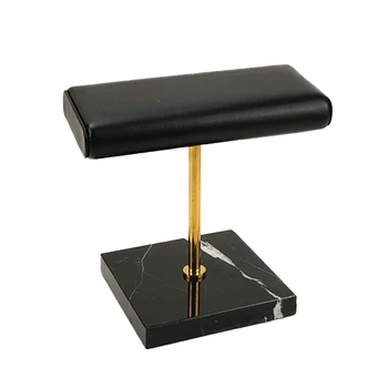 Подставка для часов на черном мраморном основании, Золотой Металлический стержень, реквизит для показа ювелирных изделий, браслет, Удлиненная подставка для размещения