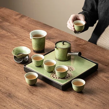 Простой модный обжиг в китайском стиле в чайной чашке ретро-образца, керамической домашней чаше на одну чашку, китайском чайном сервизе кунг-фу