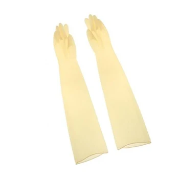 Противоскользящие промышленные Перчатки, Окрашенные в химической промышленности, 32 см / 13 дюймов, анти-кислотный Натуральный латекс, желтый, практичный