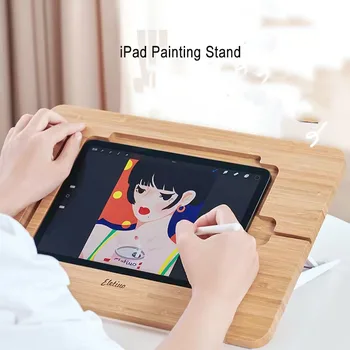 Регулируемая под разными углами складная бамбуковая подставка для рисования iPad Holder для iPad 11 дюймов 12,9 дюймов