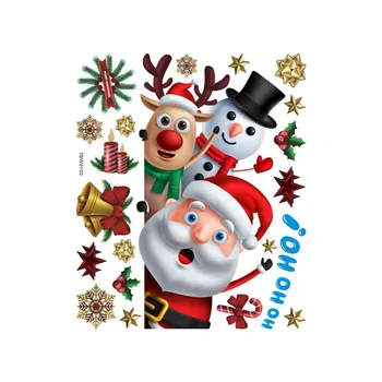 Рождественские наклейки на окно Санта-Клауса Украшают Лося, Снеговика, Магниты на холодильник, Рождественские украшения на Хэллоуин, decoración hogar