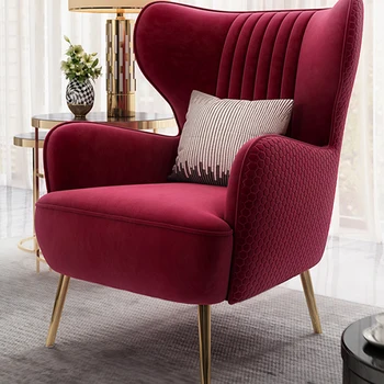 Скандинавские Бархатные стулья, Дизайн в итальянском стиле, Эргономичные кресла С подлокотниками, Одноместный салон, Роскошный Балкон Fauteuil, Салон мебели для дома.