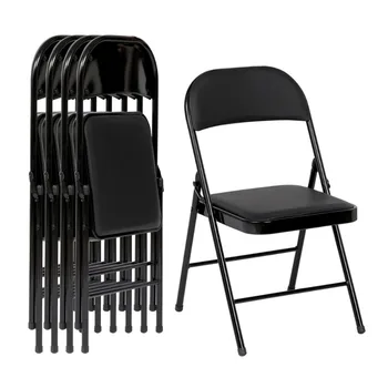 Складной стул с мягкой обивкой SUGIFT (4 упаковки), черный уличный стул