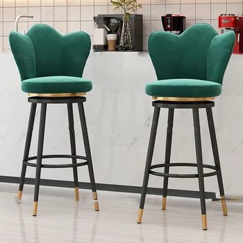 Стильные дизайнерские барные стулья, Современный Металлический Круглый Золотой дизайн, Скандинавский стул, Минималистичная Удобная мебель для дома Barkrukken