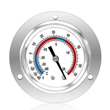 Термометр давления, капиллярный холодильный манометр, от -40 до 65℉ / от -40 до 20 ℃, 2-дюймовый циферблат, крепление на панели из нержавеющей стали