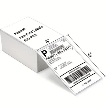 Термоэтикетки размером 4 x 6 дюймов - Самоклеящиеся Термоэтикетки ASprink Direct Для доставки - Белые Почтовые этикетки Для термопринтеров этикеток