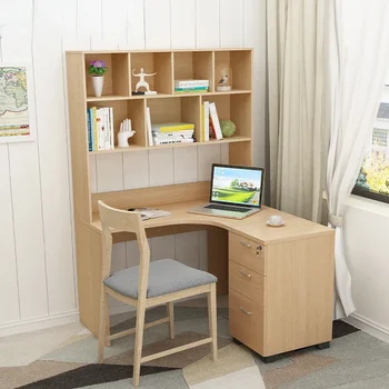 Угловой компьютерный стол в общежитии, комбинированный книжный шкаф, офисный студенческий рабочий стол, мебель для внешней торговли