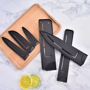Черные пластиковые чехлы для ножей шеф-повара из экологически чистого пластика, защита лезвия, защитные кромки, многоцелевой футляр для кухонных принадлежностей