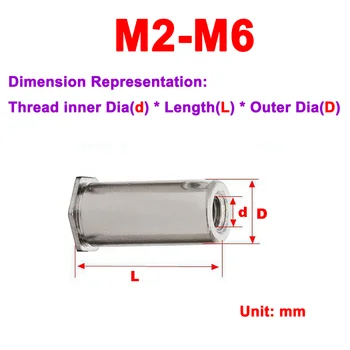 Шпилька для заклепки с глухим отверстием из нержавеющей стали 304 M2M2.5M3M4M5M6