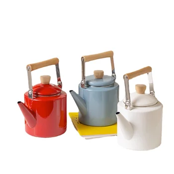 Эмалированный чайник для воды в японском стиле, термостойкий для газовой плиты и электрической керамической плиты, ретро-чайник для кипячения воды