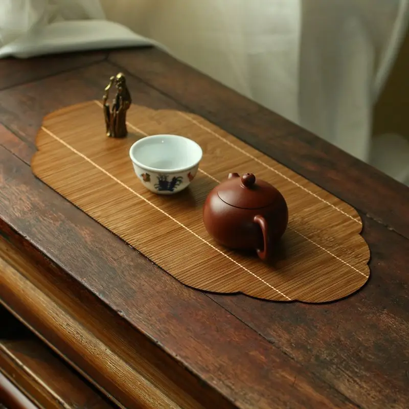 Плетеный из бамбука в стиле Ретро Чайный коврик для банкета Мастера Японской Дзен-татами Чайной церемонии Аксессуары для чайного сервиза