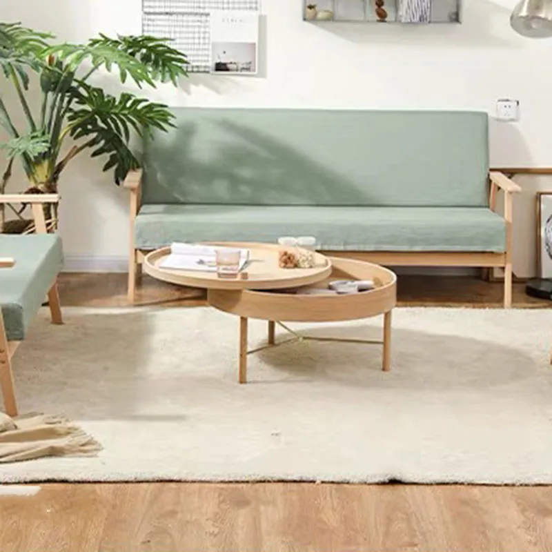 Минималистичные журнальные столики для хранения, Деревянные круглые, современный журнальный столик в скандинавском стиле, Маленькая низкая мебель для дома