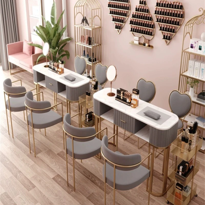 Розовый Офисный Маникюрный стол Simple Beauty Дизайнерский Протезный Маникюрный стол Для гостиной Женская мебель для магазина Tafel Nails YN50MT