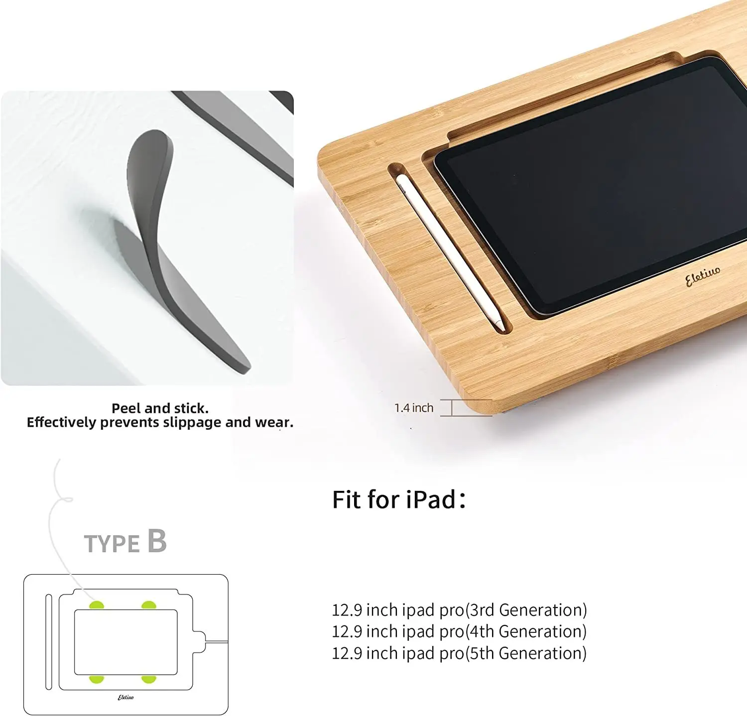 Регулируемая под разными углами складная бамбуковая подставка для рисования iPad Holder для iPad 11 дюймов 12,9 дюймов